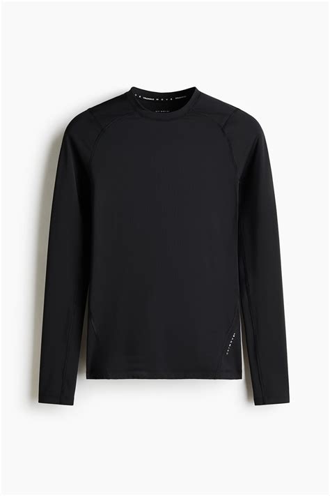 Men’s Black Compression Fit Sports top with DryMove™ | H&M IN