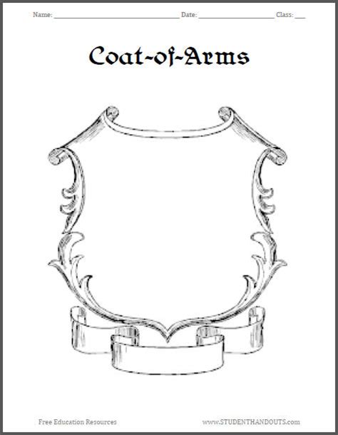 Printable Medieval Coat-of-Arms Template Sheets | Student Handouts