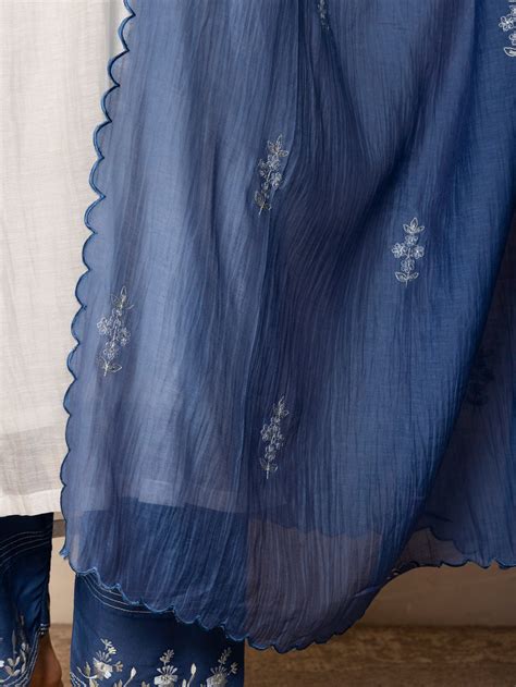 Navy Blue Dupatta – YATI