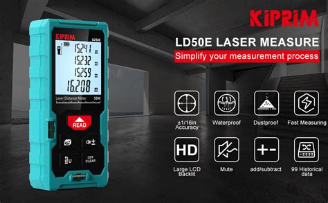 Kiprim Laser Distance Measure High Accuracy 165ft Kiprim LD50E Laser ...