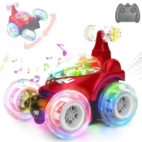Storio Rechargeable Remote Control Rotating Rolling Stunt RC Car Toys ...