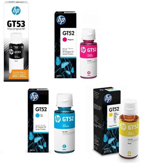 HP GT 52 & GT 53XL Black + Tri Color Combo Pack Ink Bottle - HP ...