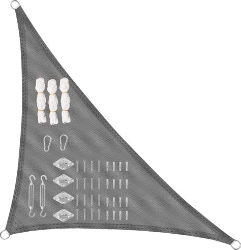 Voile d'ombrage, triangulaire, 2,5 x 2,5 x 3,5 m, brise-soleil en HDPE ...