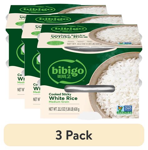 Bibigo Cooked Sticky White Rice, 22.21 oz 3 Pack - Walmart.com