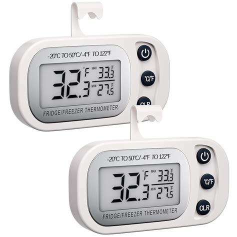 Refrigerator Thermometer Waterproof Fridge and Freezer Thermometer ...
