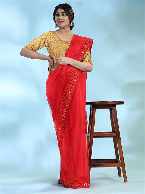 Buy Jaanvi fashion Women's Readymade Designer Cup Padded Phantom Silk ...