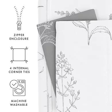 Home Collection Premium Ultra Soft Botany Floral Reversible Duvet Cover Set