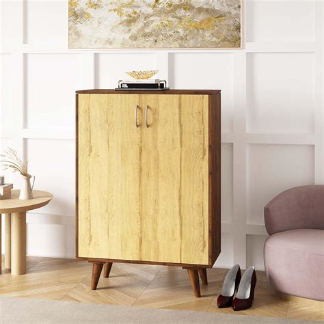 D Canape Engineered Wood Shoe Rack with Wooden Legs, Shoe Rack for Home ...