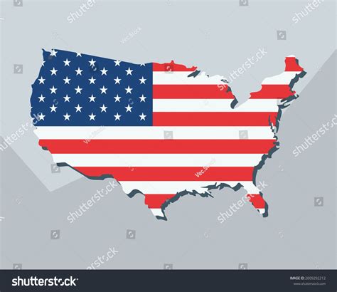 Usa Flag Map Geography Icon Stock Vector (Royalty Free) 2009292212 ...