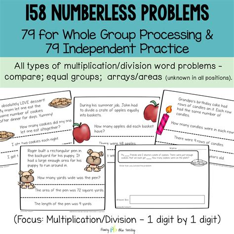Number Talks: Numberless Math Word Problems (single by single digit ...