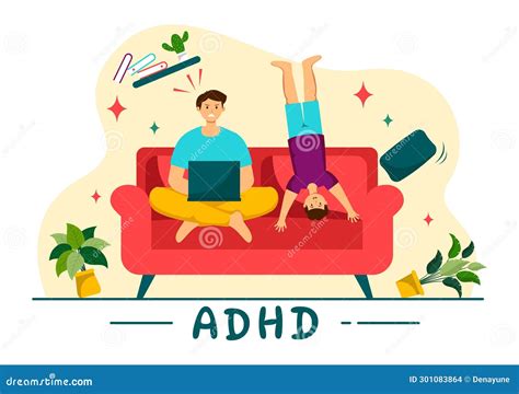 ADHD or Attention Deficit Hyperactivity Disorder Vector Illustration ...