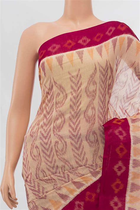 Buy Beige Pochampally Cotton Saree Online – Nalli Silk Sarees Pvt Ltd