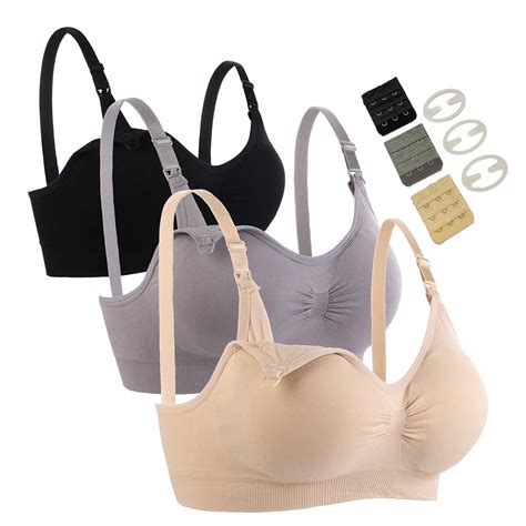 Seitop 3-Pack Seamless Maternity Nursing Bras, Wireless Sleep Bralette ...