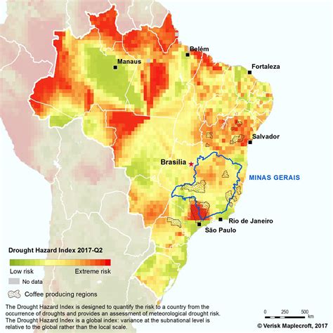 Drought Quadrilateral On Map Of Brazil