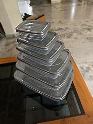 Dialust Rectangular Plastic Food Storage Container with Air Tight Lid ...