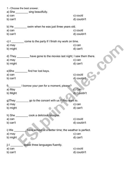 Modal Verb Worksheet 的图像结果
