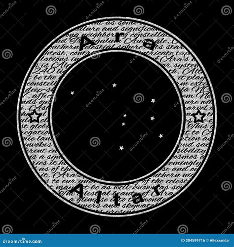 Ara The Altar Constellation On A Starry Space Background With The Names ...