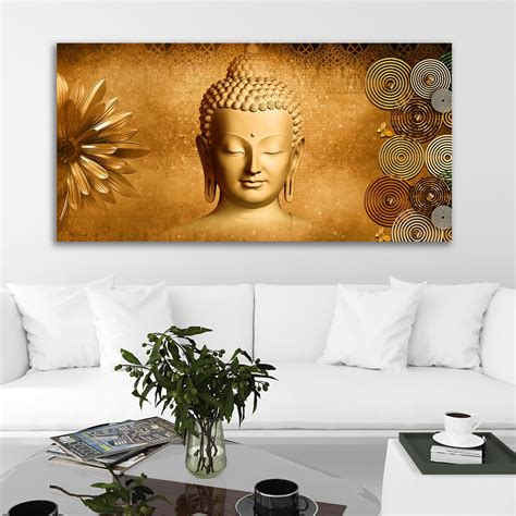 The Seven Colours Beautiful Lord Buddha Painting Canvas Wall Frame Wall ...