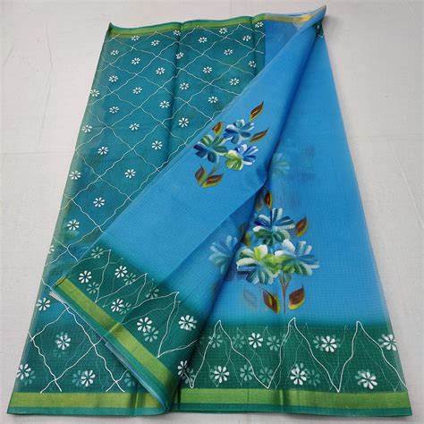 Pure Kota Doriya Hand Block Print Saree with Running Blouse. – fab-persona