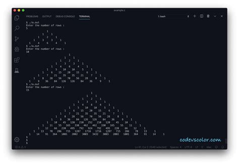 Image result for Pascal Triangle in C