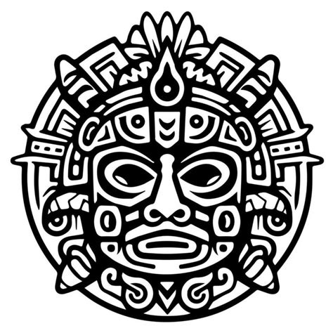 Mayan Aztec totem tattoo vector icon | Mayan art, Aztec pattern drawing ...