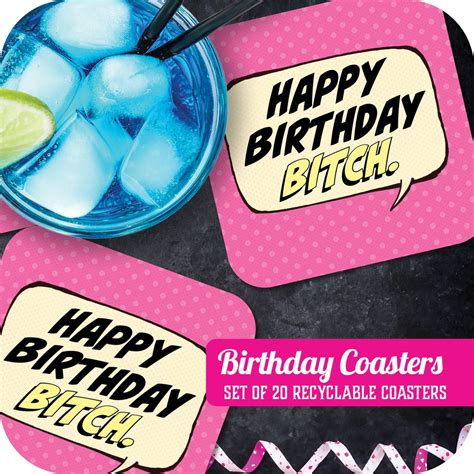 Happy Birthday Bitch Paper Coaster Set – Papersalt