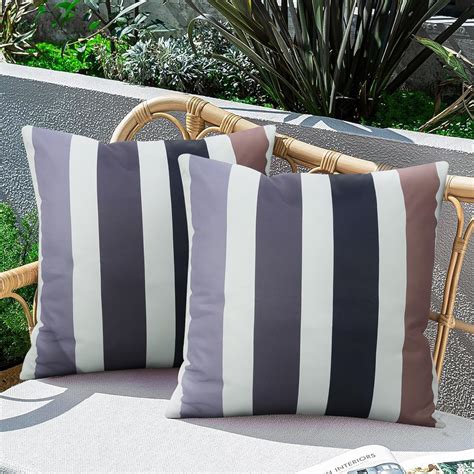 Amazon.com: CURRAMET Pack of 2 Outdoor Pillows Waterproof Geometric ...