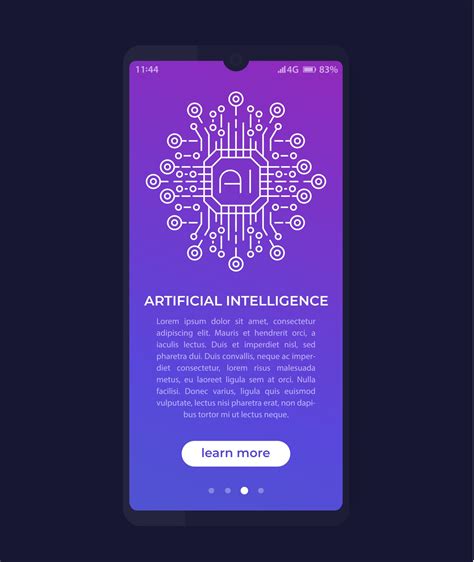 Artificial intelligence, AI in mobile app, ui design 3062674 Vector Art ...