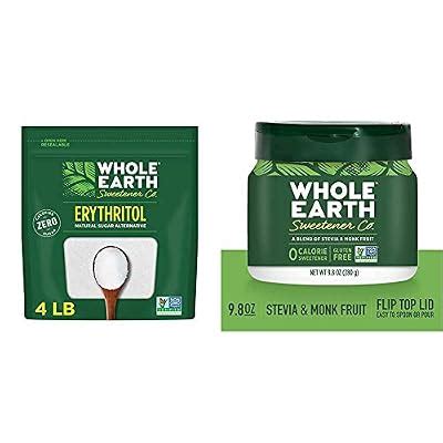Whole Earth Sweetener Co. WHOLE EARTH Erythritol & Stevia and Monk ...