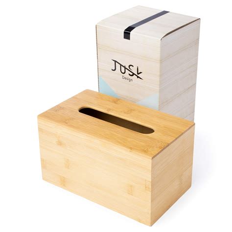 JUSK Design Bamboo Tissue Box Cover/Holder - Muti-Size (Rectangular ...