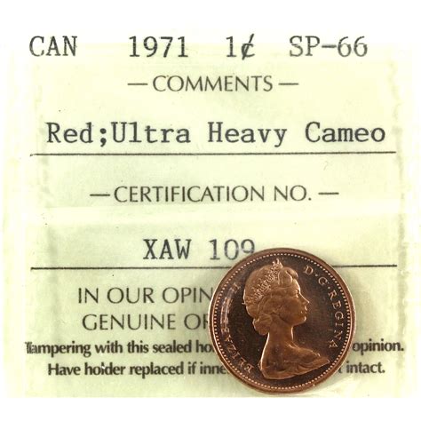 1-Cent 1971 ICCS SP66 Red, Ultra Heavy Cameo