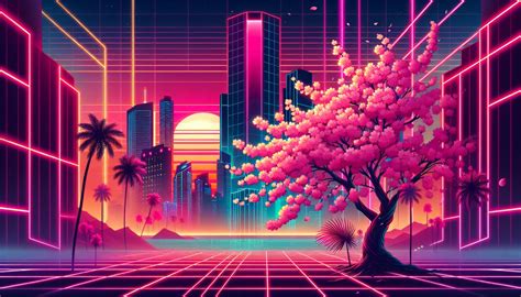 Retro Wave HD Cherry Blossom Tree Wallpaper, HD Artist 4K Wallpapers, Images and Background ...
