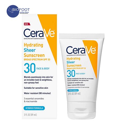 CeraVe Hydrating Sheer Sunscreen 30 for Face & Body 89ml Online ...