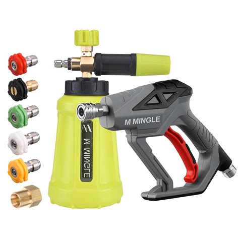 M MINGLE High Pressure Washer Gun Snow Foam Lance, 4000 PSI Cannon Foam Blaster Power Washer ...