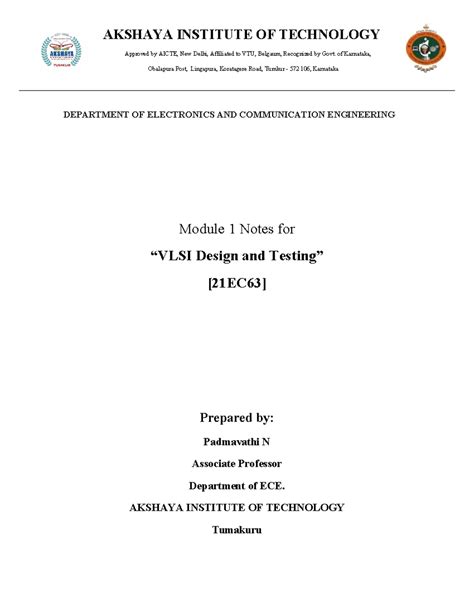 VLSIBEC 602-1: Module 1 Notes on MOS Transistor Theory and CMOS Design ...