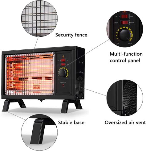 Review Homeleader ETL Portable Radiant Heater, 1250W/1500W Indoor Space ...