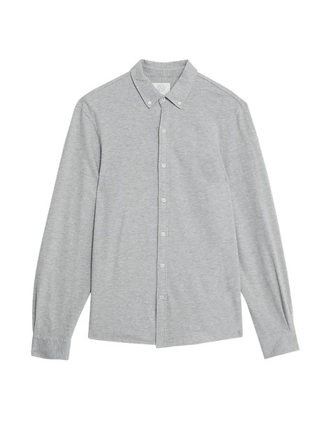 Buy Pure Cotton Pique Shirt at Marks & Spencer