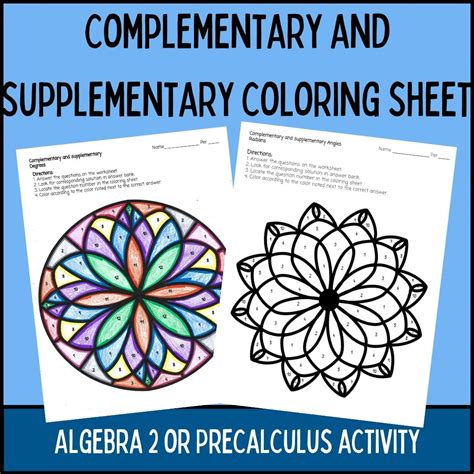 Supplementary And Complementary Angles Worksheet