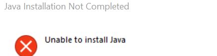 Unable to Install Java Error 的图像结果