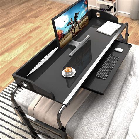 Buy SogesHome Mobile Overbed Computer Desk, Adjustable Height Wide ...