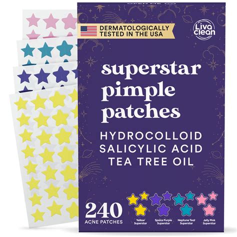 Buy Star Pimple Patches for Face w/Hydrocolloid, Salicylic & Tea Tree ...