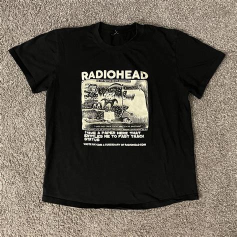 Radiohead black graphic t-shirt - Depop