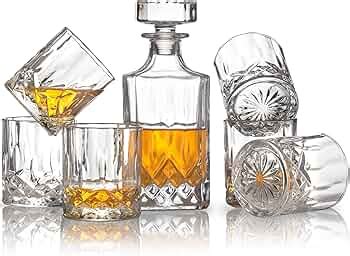 Triplorare Whiskey Decanter&glasses set, set of 6 glasses, Whiskey ...