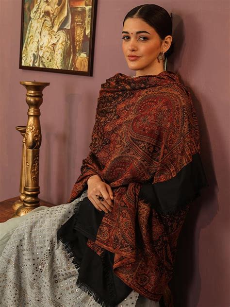 Women's Zarif-e-Kashmir Wool Blend Jamawar Shawl (Size: 101X203 CM)