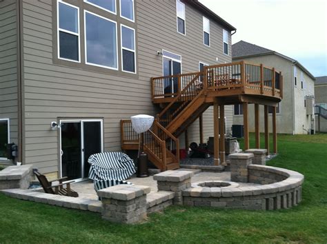 Second story deck above a paver patio www.creative-earthscapes.com ...