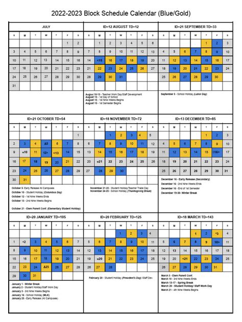 Blue - Gold Calendar 2022 - 2023 | PDF | Educational Stages | Higher ...