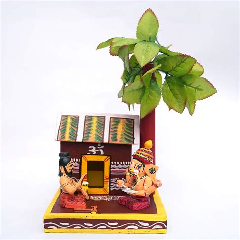 Buy Andhra Hand Crafts Kondapalli Vyas Ganesh MAHABHARAT Wood FIGURINE ...