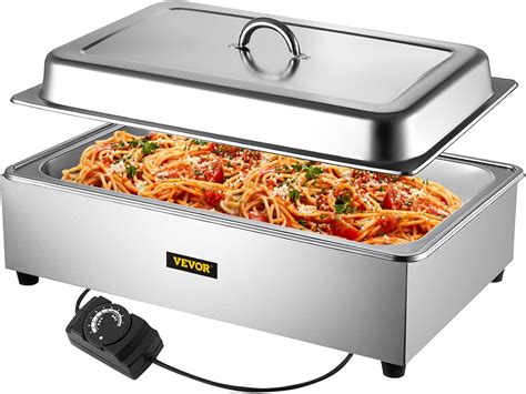VEVOR Commercial Food Warmer, Full-Size 1 Pot Steam Table with Lid, 9.5 Quart Electric food ...