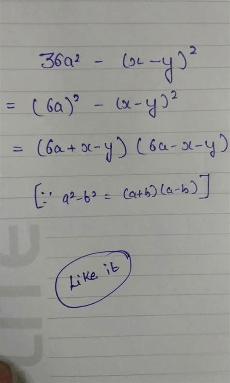 factorie 36a² -(x-y)² - Brainly.in