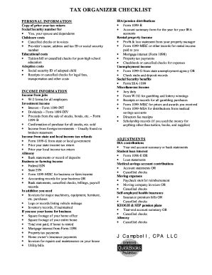 Printable Tax Preparation Checklist Fillable - Fill and Sign Printable ...